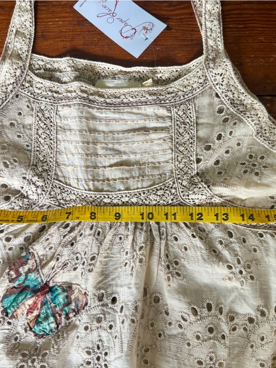 Paper  Lace Eyelet Sundress or top with Butterflies and roses NWT small - Picture 7 of 10